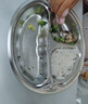 如山316L不锈钢餐盘食品级男女孩儿童家用分格餐盘吃饭盘宝宝餐具饭盒 实拍图