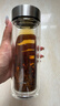 希诺抗菌玻璃杯双层防烫办公车载水杯男高档泡茶杯子XN-9303 360mL 实拍图