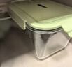 欣美雅（xinmeiya）带盖玻璃保鲜盒冰箱专用大容量食物收纳盒泡菜罐子透明大号密封盒 抹茶绿超大款【两只】2600ml 实拍图