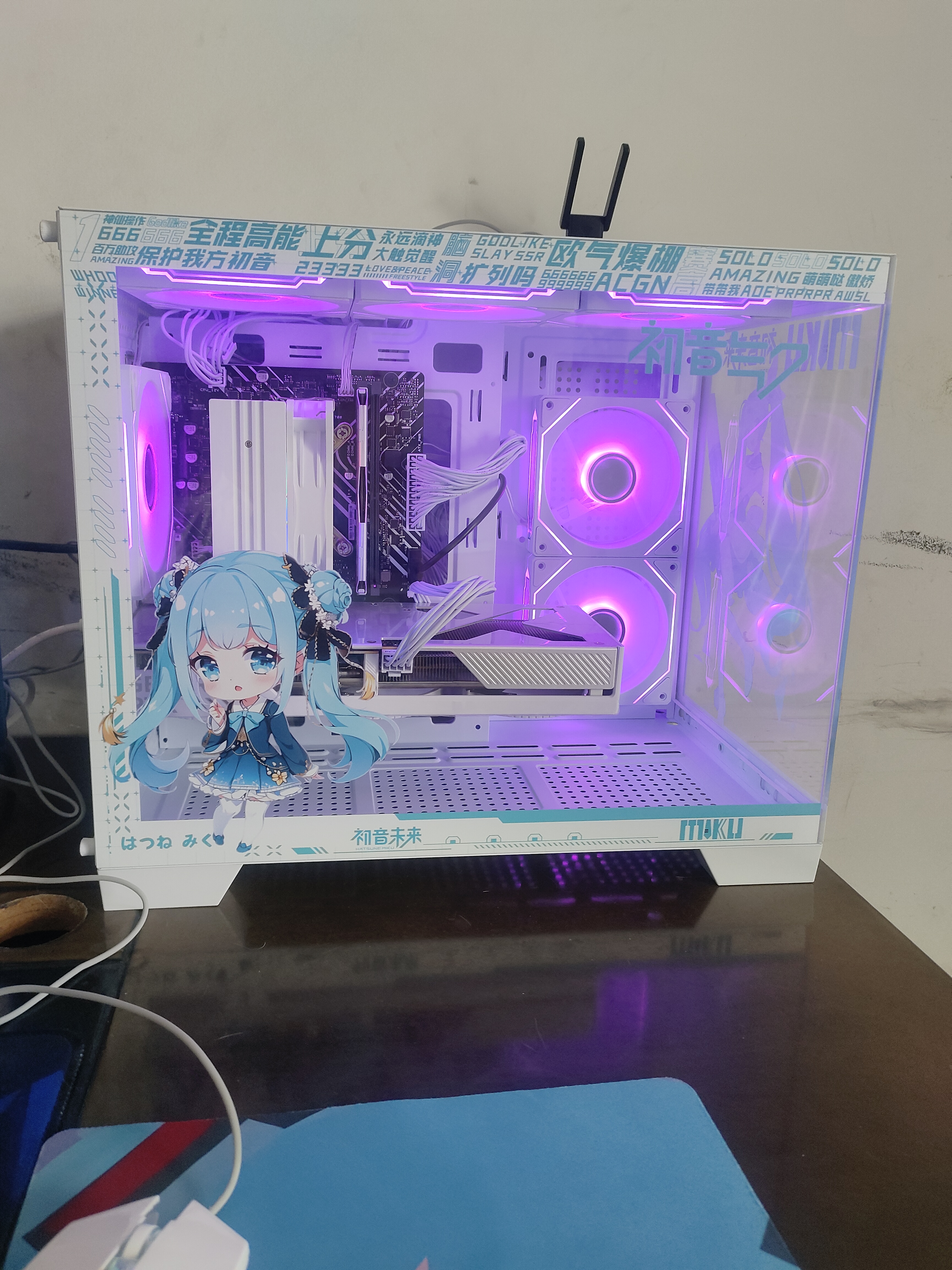 华硕天选5060/5060Ti显卡230F/245KF/14600KF组装电脑台式机主机3D游戏电竞DIY整机初音未来白色海景房 i5 14400F+华硕天选5060 配置四 实拍图
