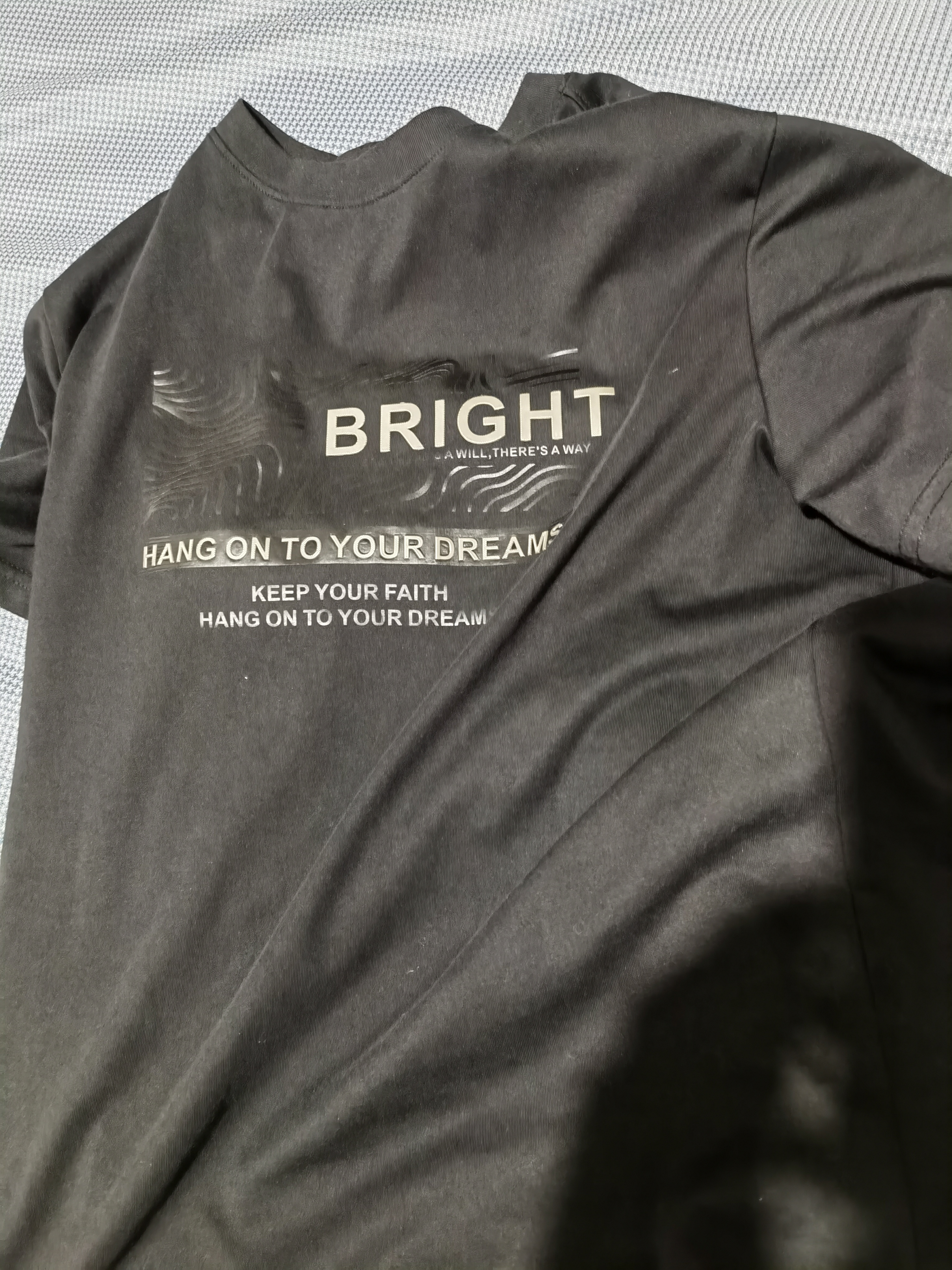 京东京造【凉感印花T】短袖男士t恤男抗菌防螨 bright黑色 M 实拍图