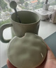 传旗 马克杯 陶瓷水杯子 早餐杯办公室杯子单只装 奶油绿350ml 实拍图