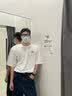 POUM简约短袖T恤男装夏季宽松薄款衣服潮流帅气百搭运动体恤衫男生 MSL-C338白色 XL 【建议135-150斤】 实拍图