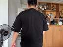 头号青年短袖男款t恤夏季冰丝宽松加大码男装胖子半袖上衣体恤 黑 8XL 实拍图