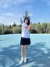安踏（ANTA）叶子5|女鞋缓震增高皮网面透气百搭跳绳运动中考体测跑步鞋子女 【叶子5-主推同款网面】浅米白/薄荷蓝5575F-2 37.5 实拍图