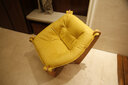 IMG Comfort设计原装进口真皮实木单人沙发椅躺椅休闲椅宠椅 卢娜椅 含羞草黄 实拍图