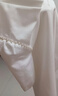 尚都比拉夏季短袖t恤女浪漫花边泡泡袖V领显瘦女装上衣 白色 L 实拍图