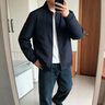 罗蒙（ROMON）外套男秋季时尚夹克男士行政商务休闲立领棒球服上衣男深兰XL 实拍图