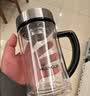 希诺双层玻璃杯带把手高档泡茶杯子男家用办公透明水杯XN-9321 435mL 实拍图