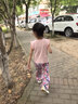 拉夏贝尔女童套装夏季新款休闲舒适两件套小女孩飞袖粉色甜美童装 夏日甜心蓝 140 建议身高131cm-140cm 实拍图