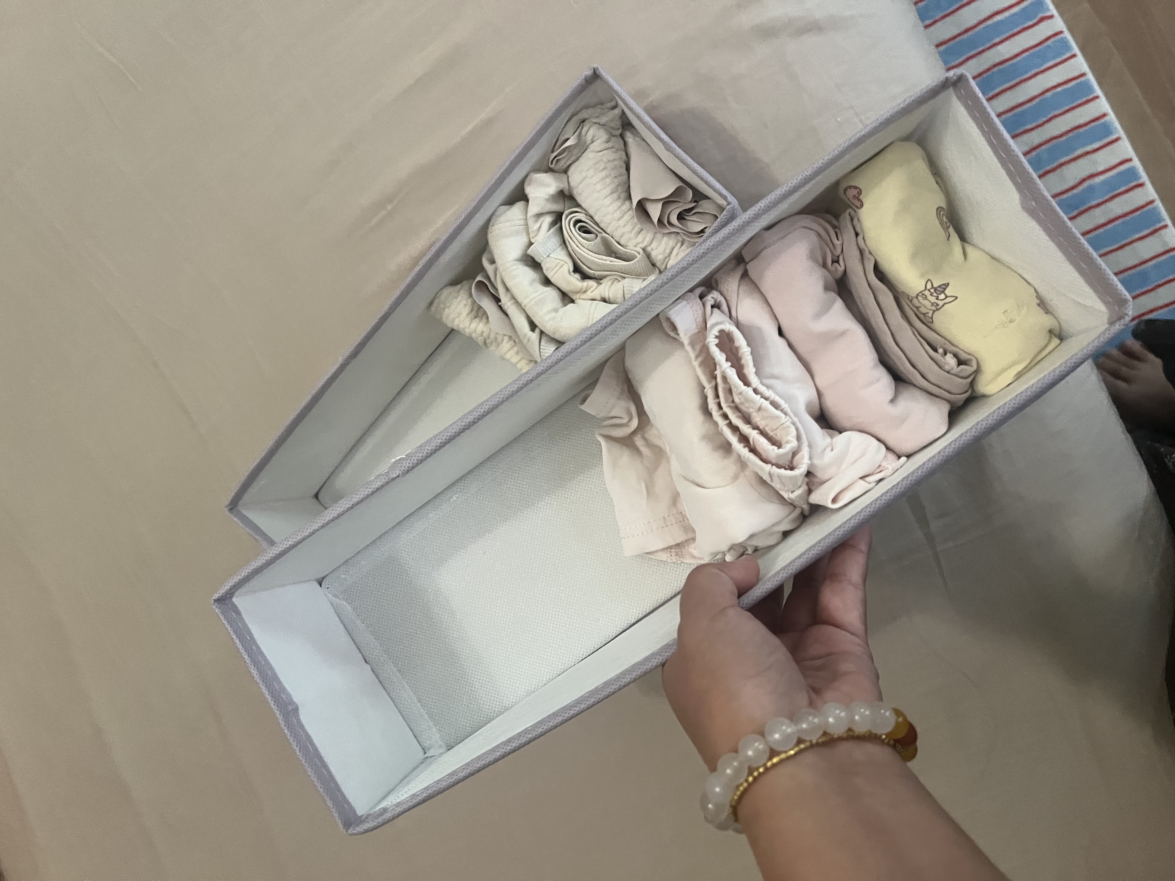 范爷家内衣袜子收纳盒2个家用文胸内裤多功能储物盒分层可折叠收纳整理 实拍图
