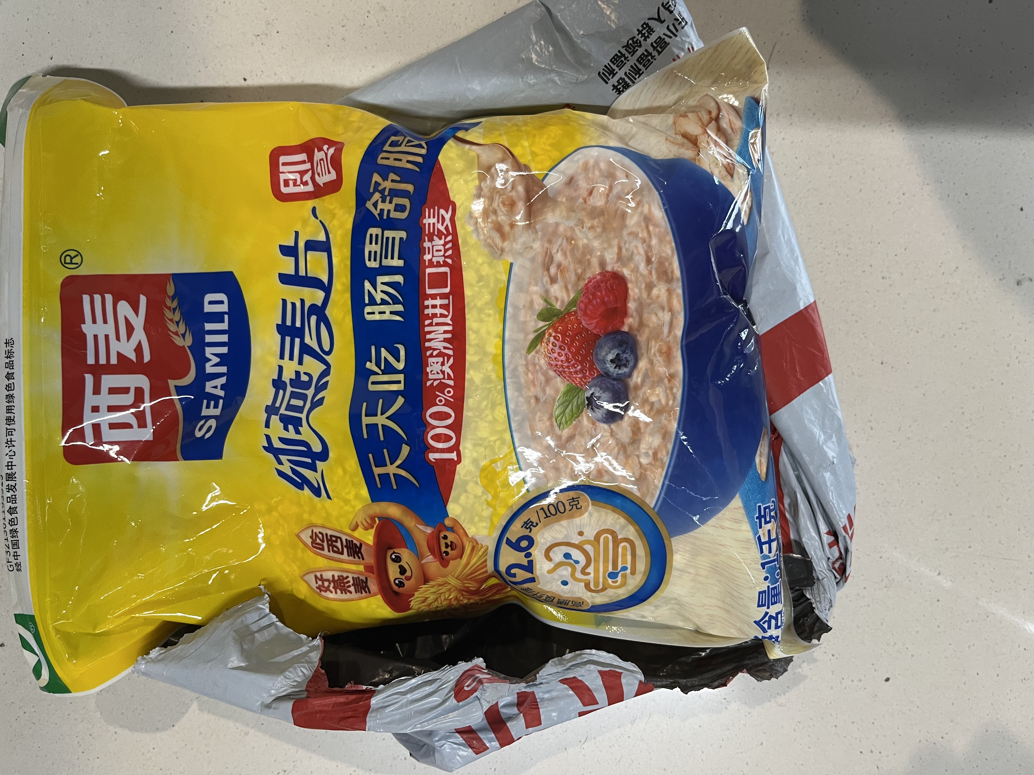 西麦即食燕麦片1000g袋谷物代餐营养早餐无额外添加蔗糖 实拍图
