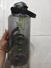 3000ml茶水分离塑料水杯大容量运动水壶户外便携吸管杯子男 黑绿3.0L-双饮-茶漏-杯带 食品级抗菌pc 实拍图