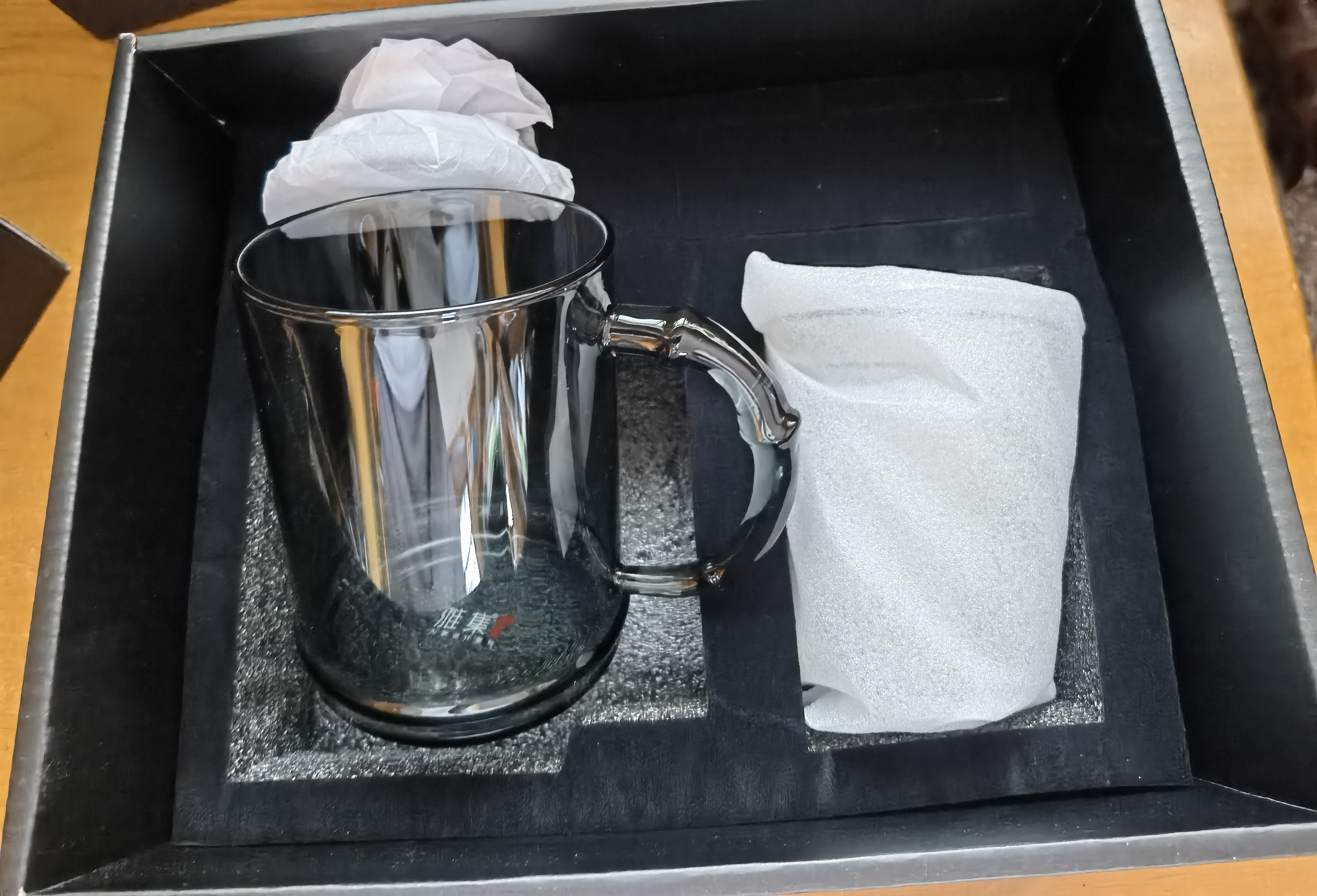雅集耐热男女玻璃茶杯烟灰墨竹杯480ml竹节把泡茶杯茶水分离过滤杯子 实拍图