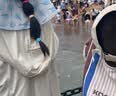 Kocotreekk树儿童帽子防紫外线宝宝披肩帽防晒帽男童女孩护颈遮阳帽灰 L 实拍图