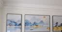 诗六艺家饰客厅装饰画北欧现代简约沙发背景墙挂画三联画大气轻奢壁画晶瓷画 背靠金山（铝合金外框） 晶瓷画左右35*50+中间70*50亮面 实拍图