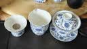 不拙羊脂玉瓷盖碗三件套公道杯茶漏茶具描金青花缠枝莲盖碗公杯过滤组 实拍图