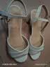 红蜻蜓凉鞋女法式气质粗跟一字带外穿中跟鱼嘴沙滩鞋女WLK252361米色35 实拍图