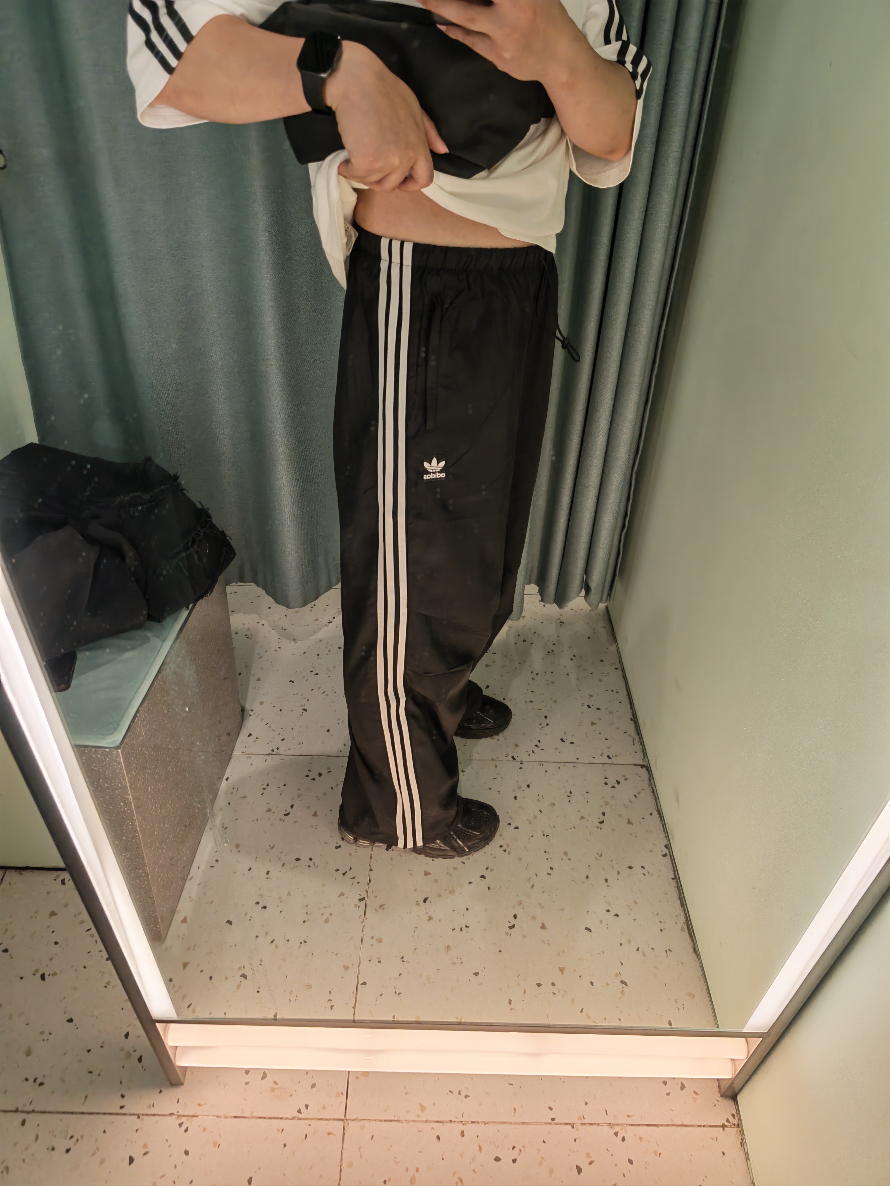 阿迪达斯（adidas）三叶草系列 女 3 S PARA PANT 梭织长裤 KF9615 黑色 M 实拍图