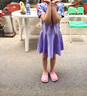 佑游儿童泳衣女童女孩夏可爱连衣裙平角青少年泳装三件套32625紫色2XL 实拍图