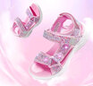Skechers斯凯奇女童包头凉鞋夏季童鞋儿童公主鞋婴儿魔术贴闪灯鞋302965L 实拍图