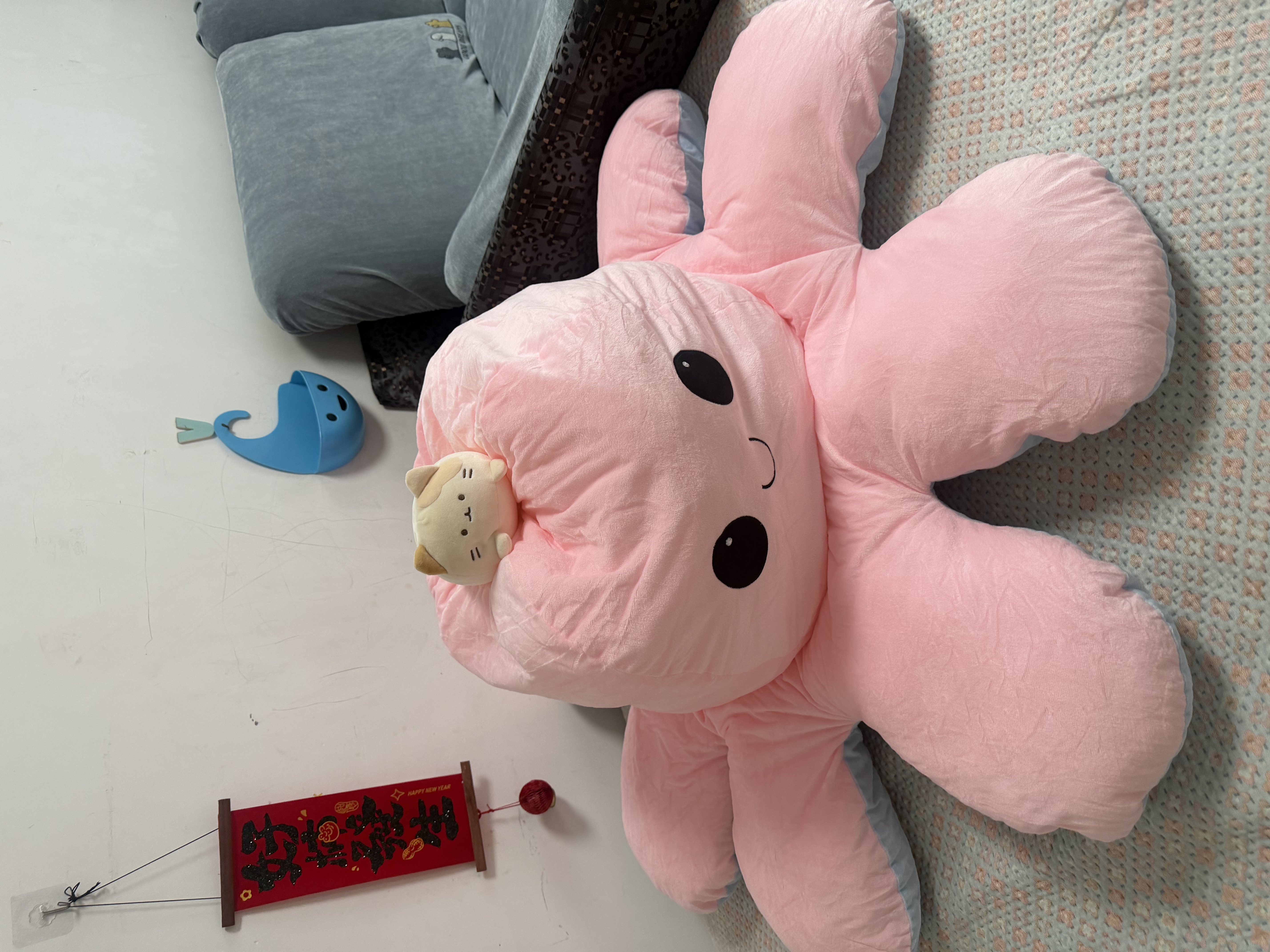爱尚熊变脸小章鱼玩偶超大睡觉抱枕娃娃公仔毛绒玩具送女生生日礼物女孩 实拍图