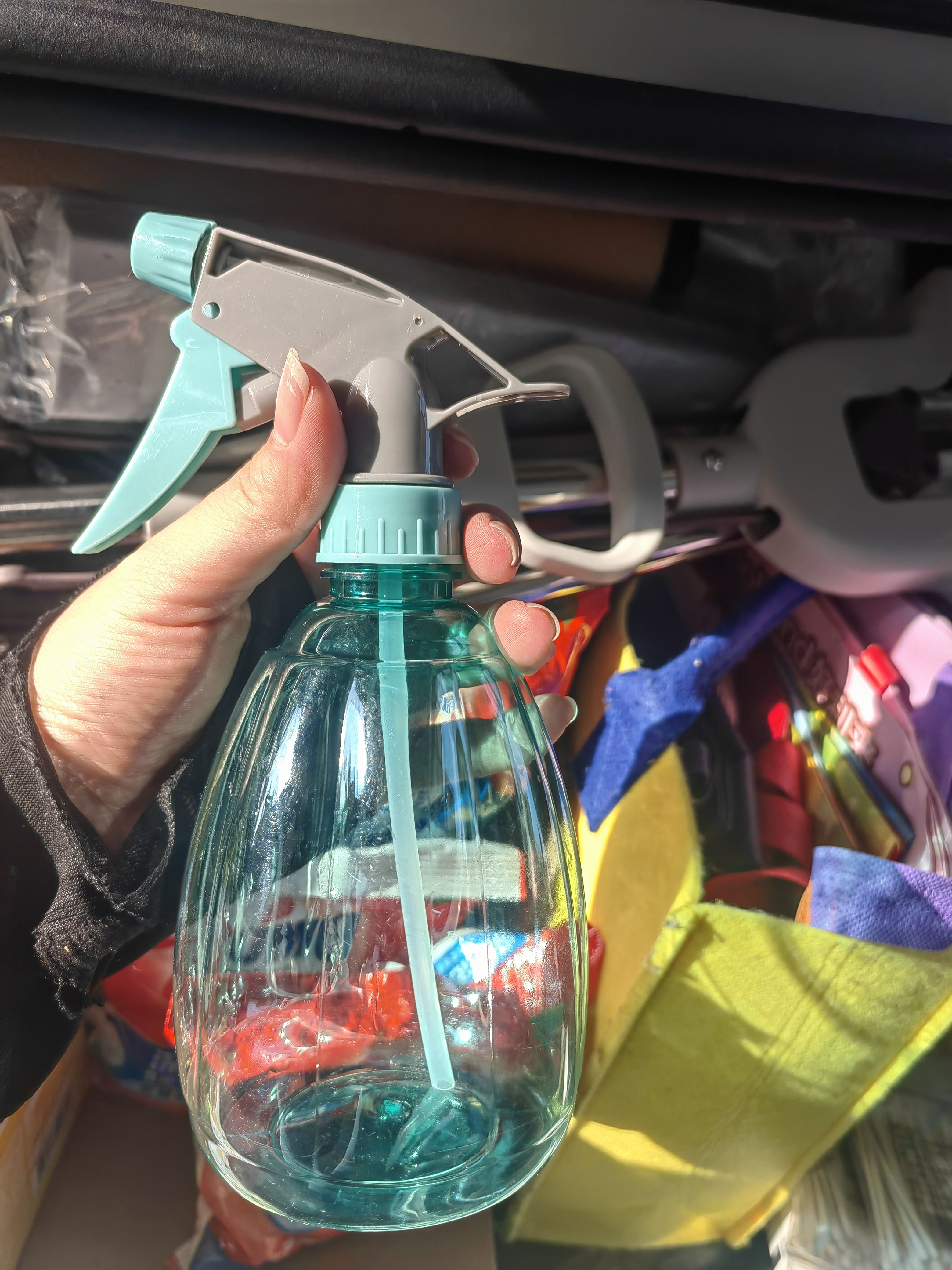 家用酒精喷壶消毒水清洁专用喷雾瓶气压式细雾浇花洒小喷水壶喷瓶 透蓝【1个装】 500ml 实拍图