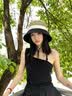Charm Kendo防晒帽子女夏季渔夫帽户外登山遮脸太阳帽男双面防紫外线时尚帽子 黑色 生日礼物送女朋友老婆 实拍图