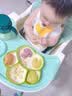 licheers宝宝餐盘婴儿硅胶学吃饭分格餐具吸盘一体式儿童辅食碗 绿色 实拍图