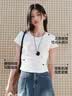 森马（Semir）短袖t恤女短款修身圆领内搭26夏凉感收腰V领上衣辣妹109326100003 实拍图
