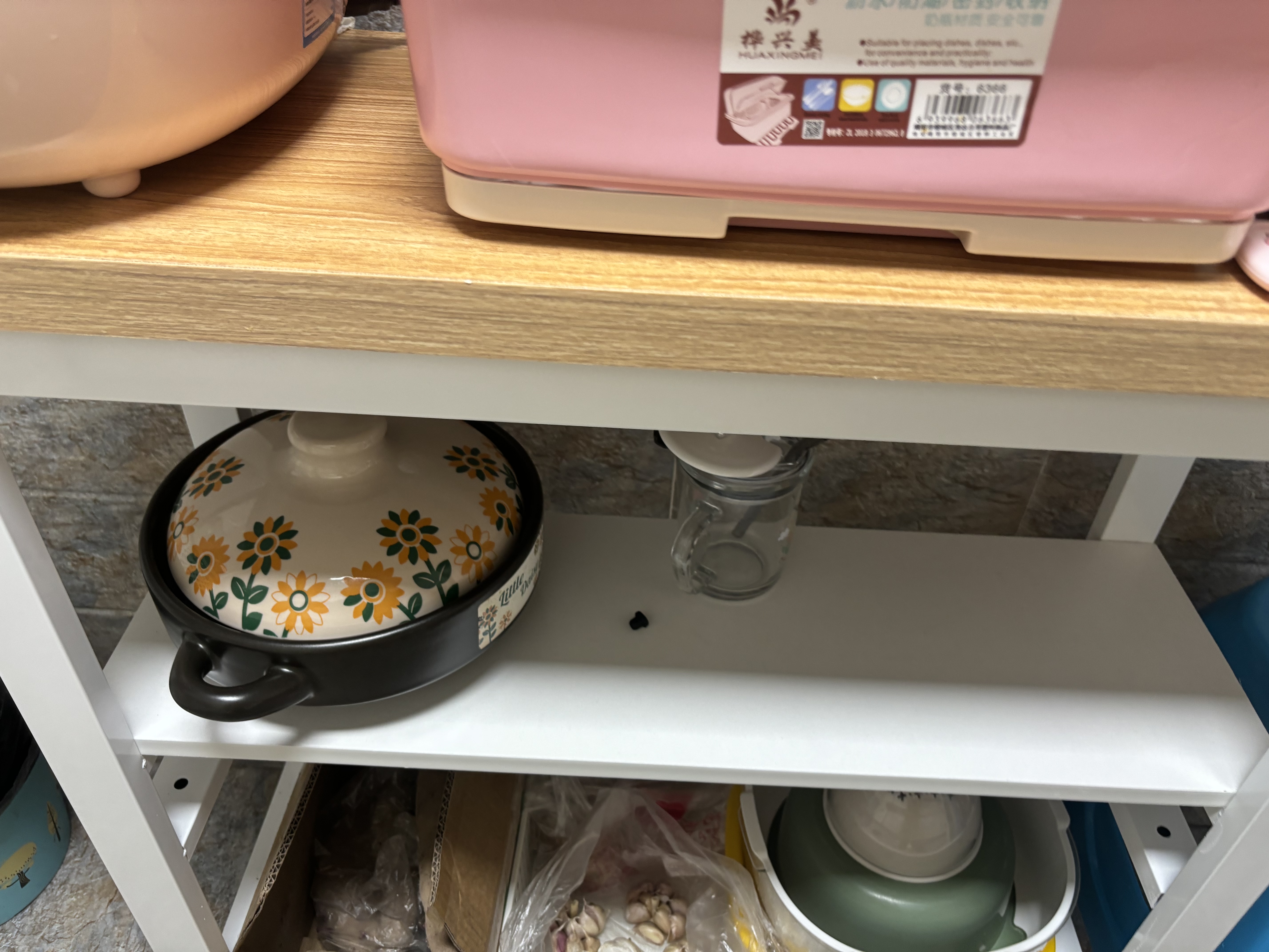 立太厨房置物架落地多功能切菜桌子工作台多层微波炉锅具收纳架窄边柜 【升级加宽】三层长80宽30高80 【加厚30mm台面】台面可剁骨 实拍图