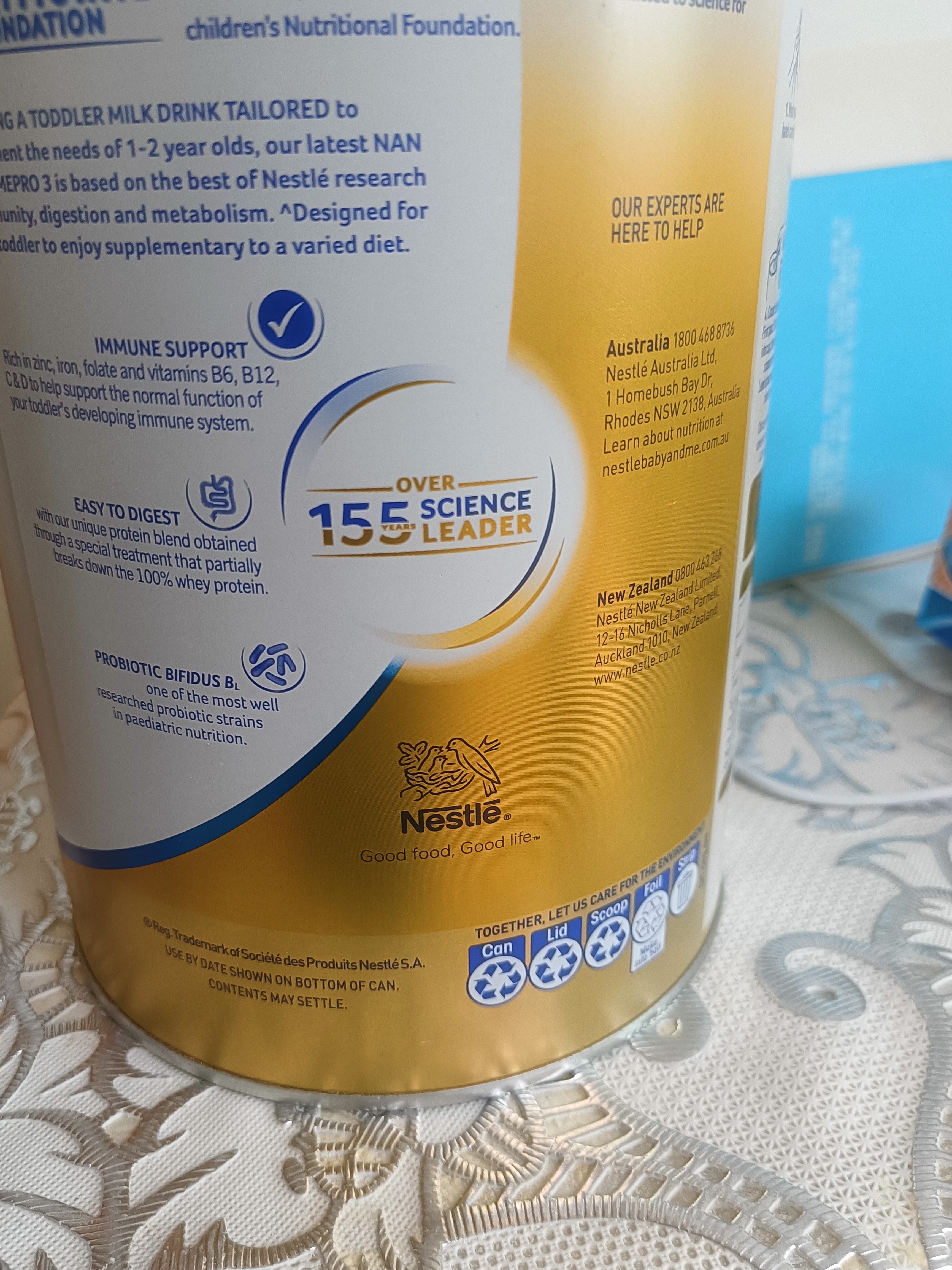 雀巢（Nestle）澳版超级能恩适度水解活性益生菌婴幼儿奶粉3段800g*6罐 超启宝宝 实拍图