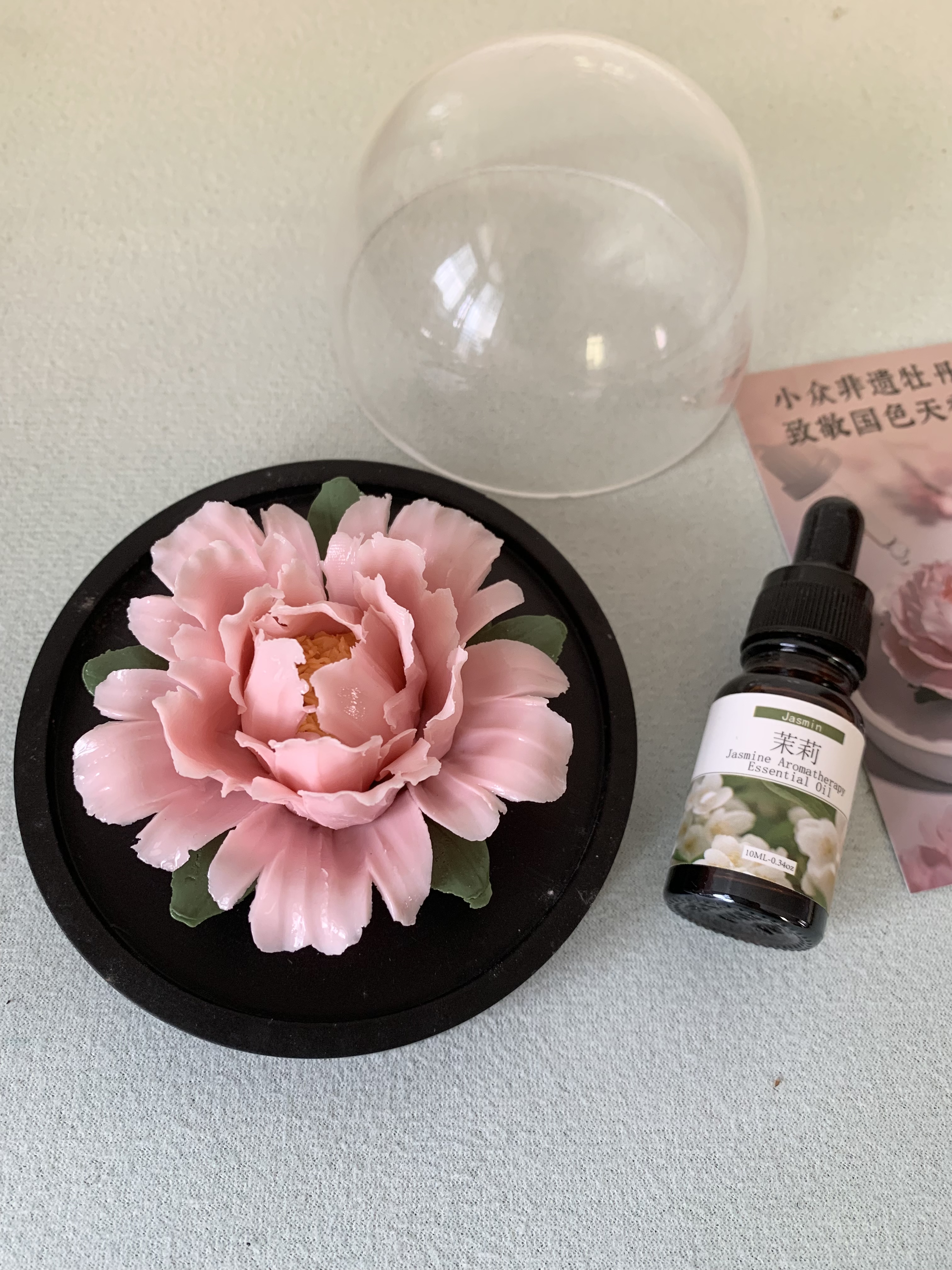 Para Ella永生花陶瓷花牡丹香薰生日礼物女友妈妈教师节老师退休七夕情人节 实拍图