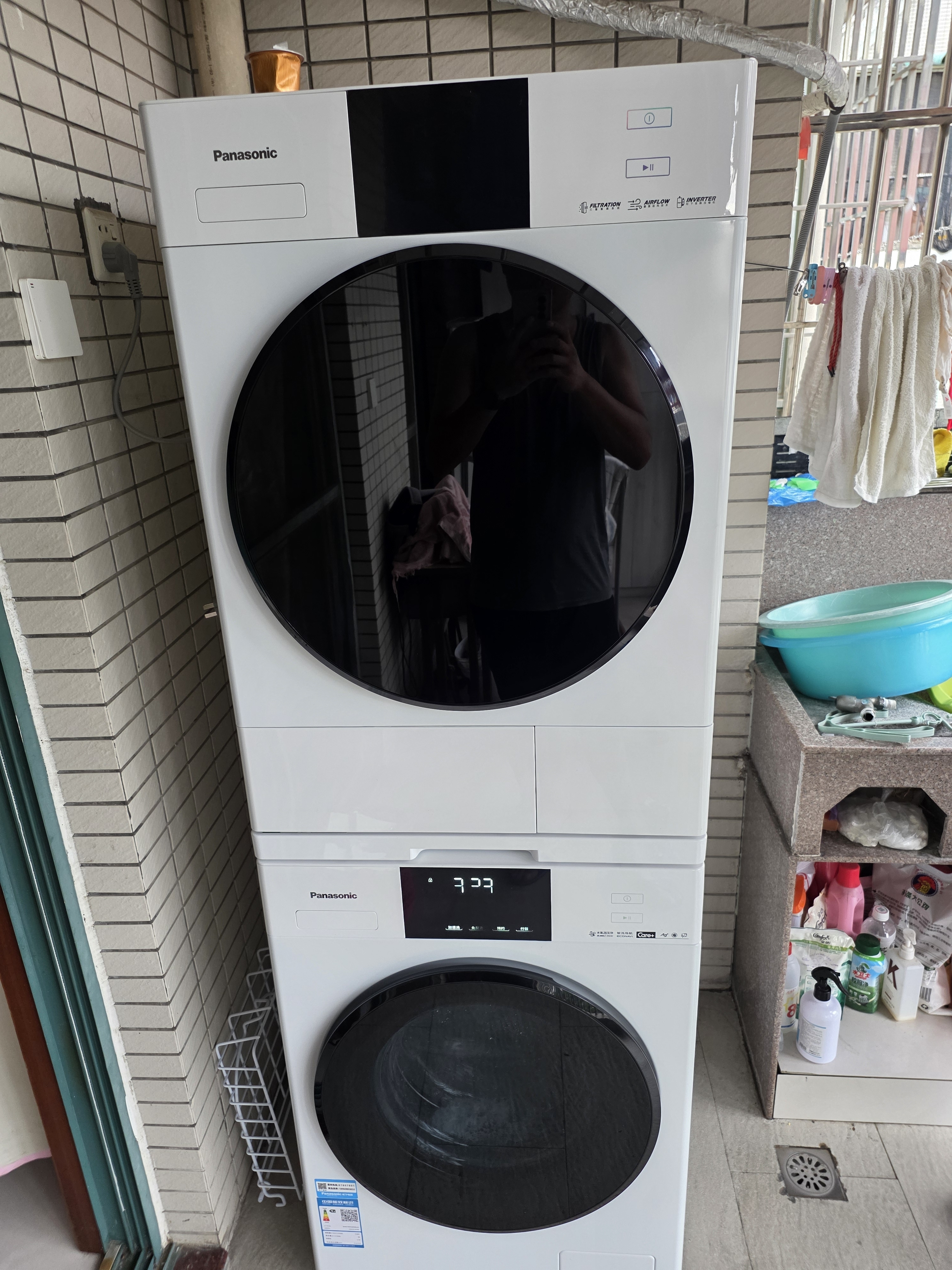 松下（Panasonic）白月光4.0Ultra MAX洗烘套装12KG滚筒洗衣机全自动+12KG变频热泵烘干机 家用大容量 8572N+8572NR 实拍图