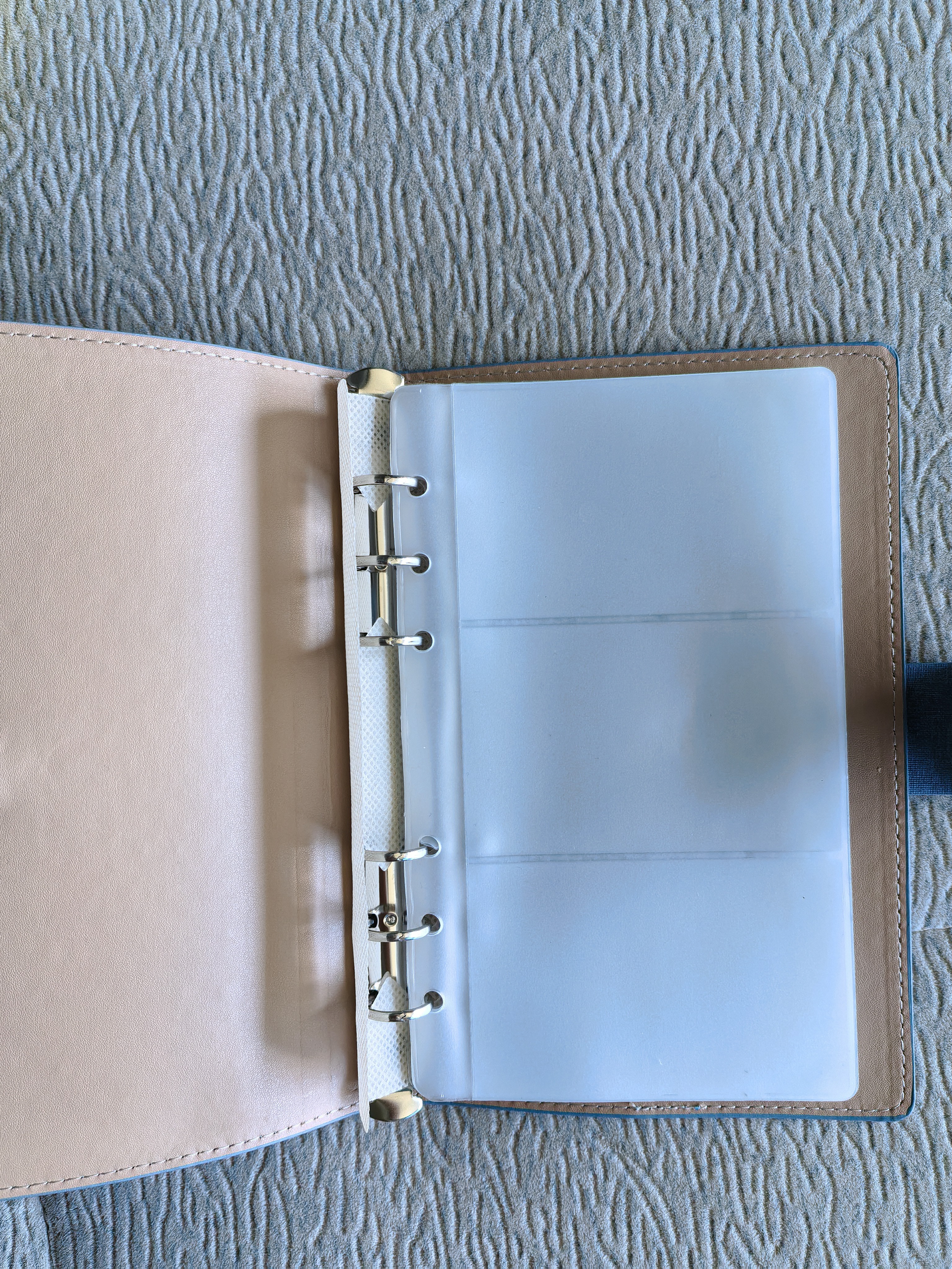 朗捷名片收纳册活页款卡片收纳夹信用卡会员卡片本便携式名片夹银行卡卡包大容量收集薄 浅蓝 实拍图