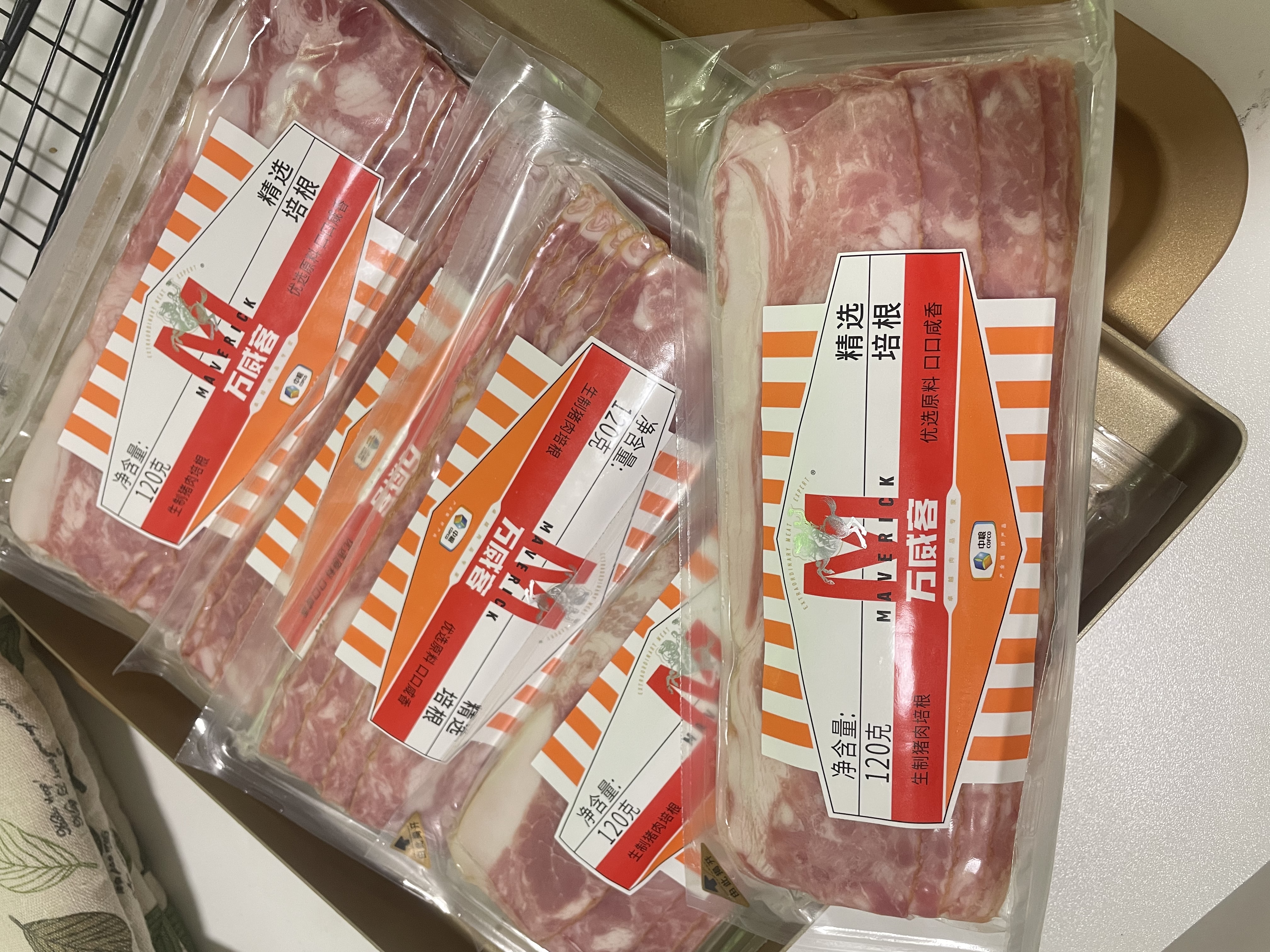 万威客 精选培根120g*5 冷冻猪肉烟熏美式欧式培根片早餐肉片西式烧烤 实拍图