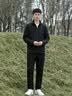 罗蒙（ROMON）夹克男潮流春秋季商务行政立领宽松休闲防风外套男装JK83黑色XL 实拍图