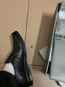 蜘蛛王男士商务皮鞋牛皮夏季通勤爸爸鞋一脚蹬休闲男鞋 22385 黑色 42 实拍图