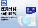 振德一次性医用外科口罩成人儿童口罩立体三层防粉尘飞沫 蓝色300只 实拍图
