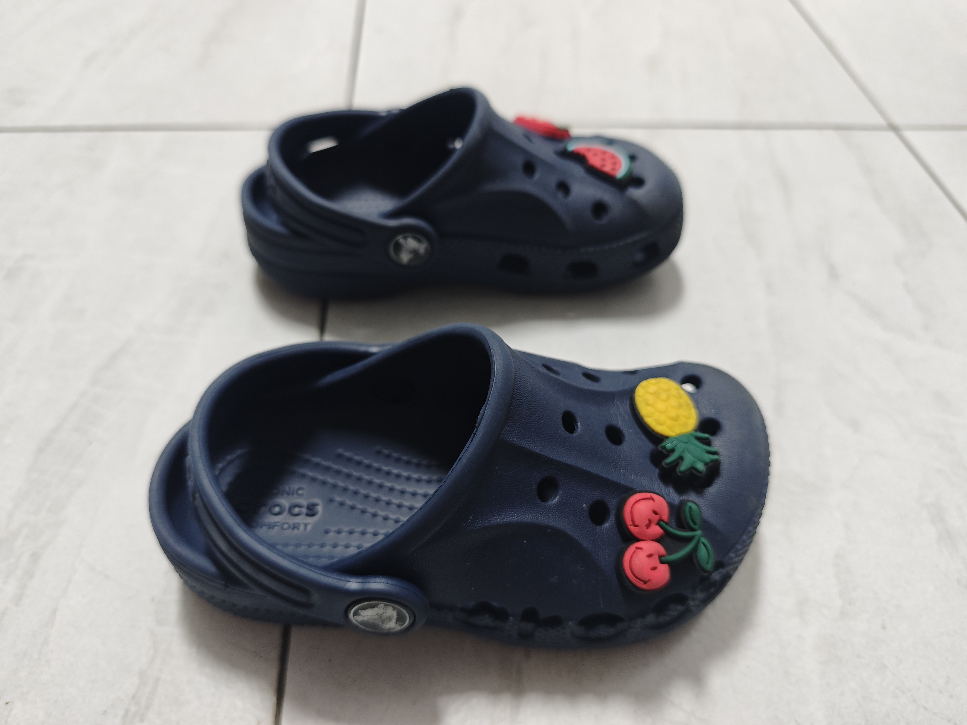 卡骆驰（CROCS）贝雅儿童洞洞鞋男女童户外包头沙滩鞋拖鞋/207013/207012 深蓝色-410 26 (155mm) 实拍图