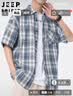 JEEP SPIRIT吉普衬衫男短袖夏季休闲格子衬衣男士外套男装凉感上衣服高端半袖 实拍图