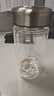 富光玻璃杯双层 带茶隔高硼硅玻璃水杯 茶水分离车载泡茶杯子男400ml 实拍图