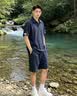 马克华菲老钱风亚麻polo衫短袖套装男夏季度假运动短裤两件套大码 藏青 【专柜同款 潮流时尚】 2XL 推荐155-175斤 实拍图