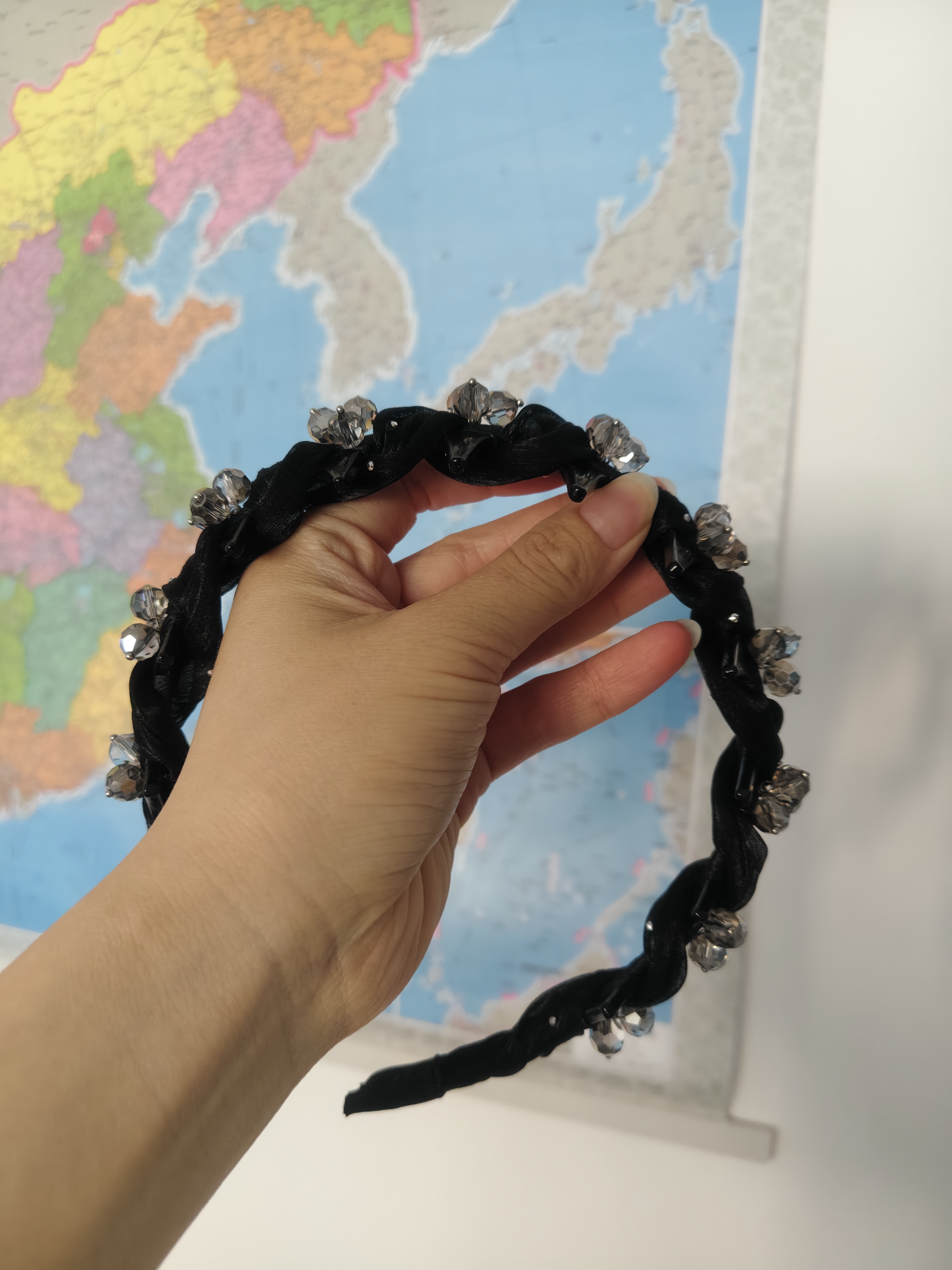 烨翡俪路易斯巴黎王妃水晶钻发箍女百搭头饰高颅顶头箍发卡高级感发饰黑 实拍图