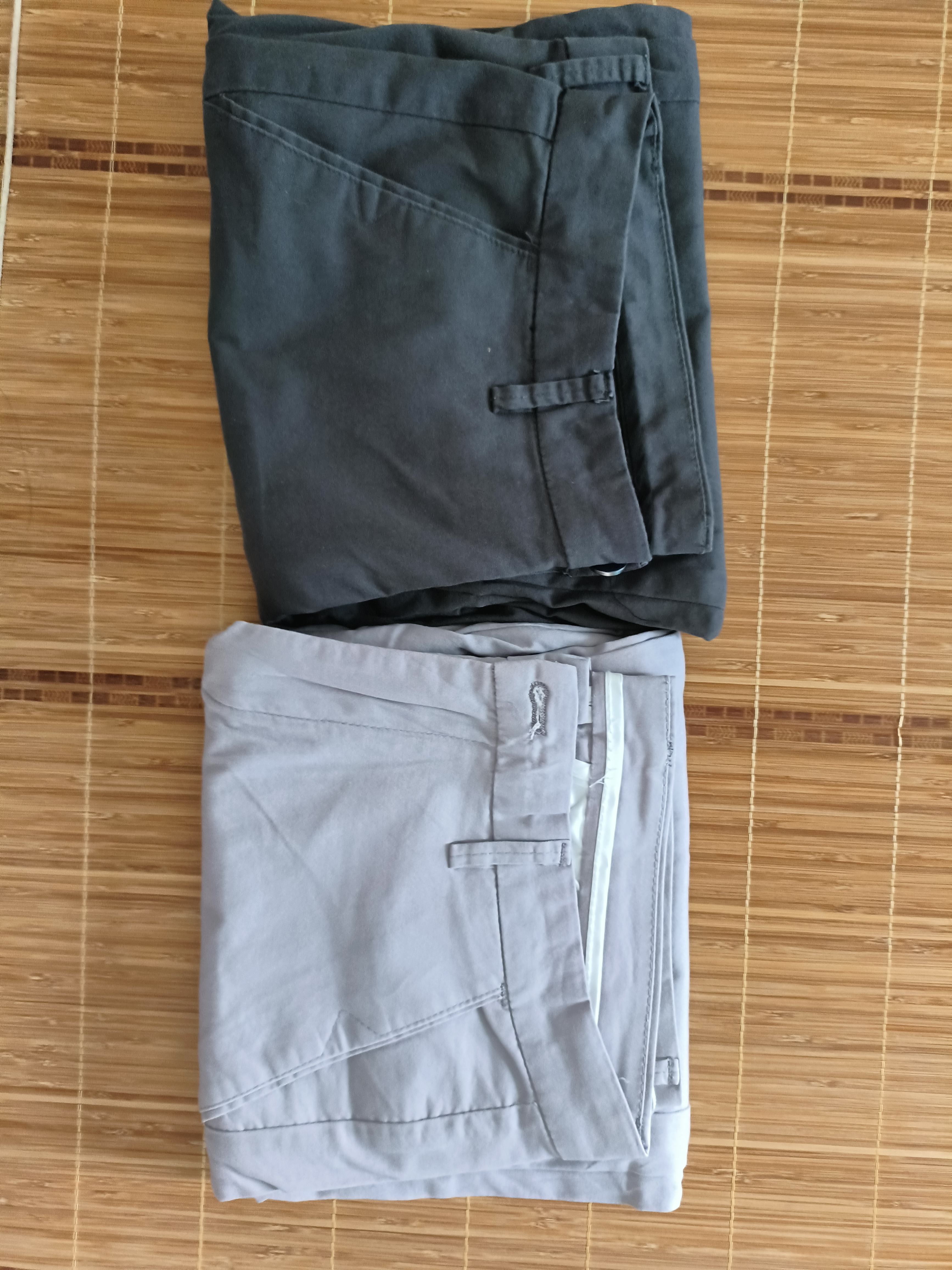 真维斯（Jeanswest）休闲裤男士夏季超薄宽松直筒纯棉舒适透气时尚百搭长裤子男 浅灰+深灰 32 码(2尺5) 实拍图