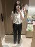 真维斯（Jeanswest）衬衫女夏季v领法式OL高级内搭通勤职业正装上衣女白色短袖XL 实拍图