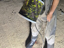 华盾下水裤水裤雨裤带雨鞋防水衣服半身全身连体叉捕抓鱼劳保皮裤 卡其色加厚PVC下水裤（配反光腰带） 43 实拍图