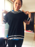 记述T恤女短袖春装夏新款宽松显瘦百搭针织薄款款打底衫时尚气质 293黑色 L # 实拍图
