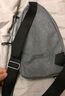 草原雕活动补贴款男士斜挎包时尚单肩包男士包包潮流胸包骑行腰包平板包 灰色-基础版（单层拉链） 实拍图