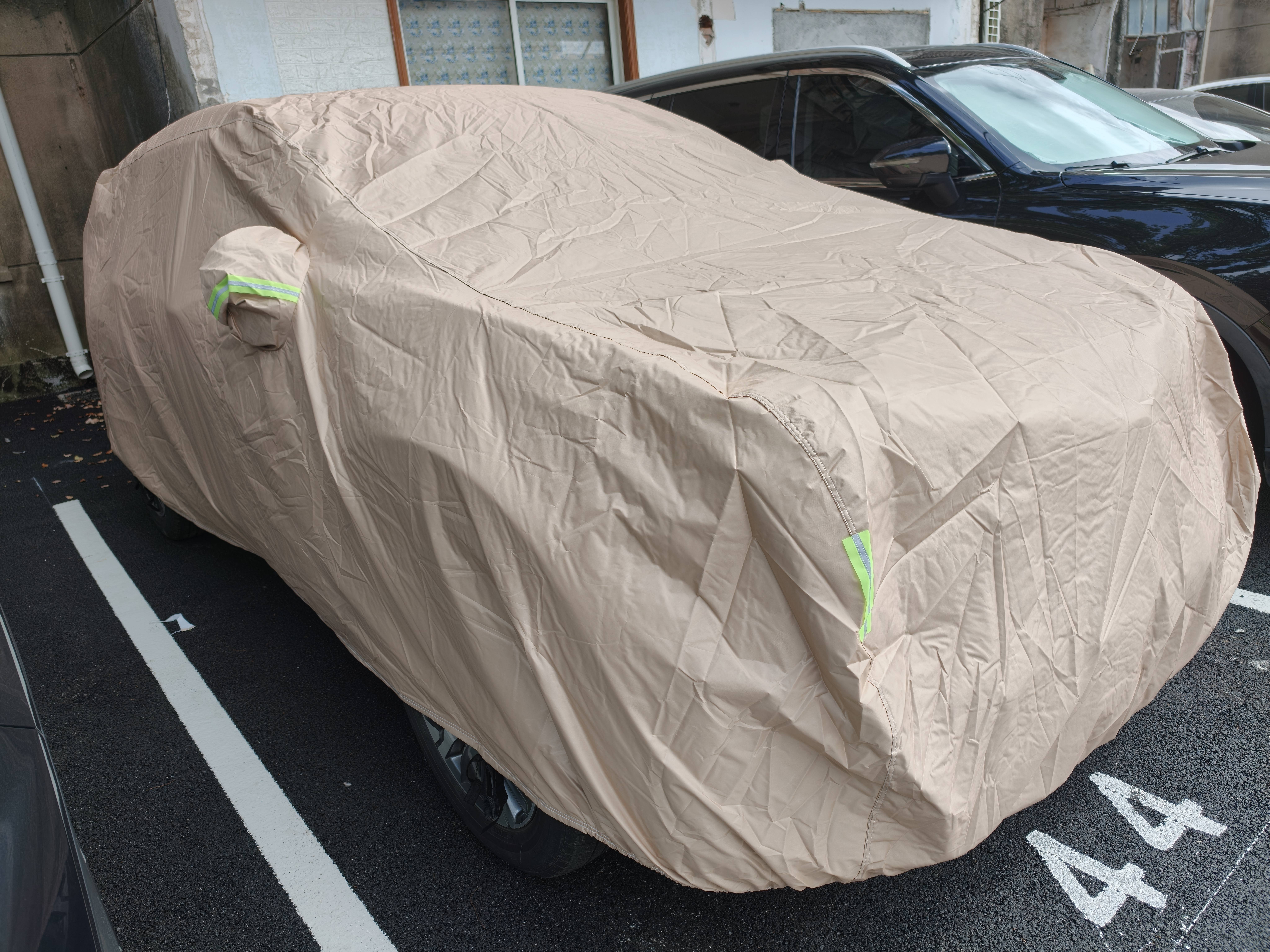 金雨保牛津布汽车车衣车罩防晒防雨隔热防尘加厚遮阳车套外全罩通用四季 人气热销【香槟咖】600D高密度牛津布+送收纳袋 三层加厚款*四季可用【防暴晒防雨防冰雹抗大风】 实拍图